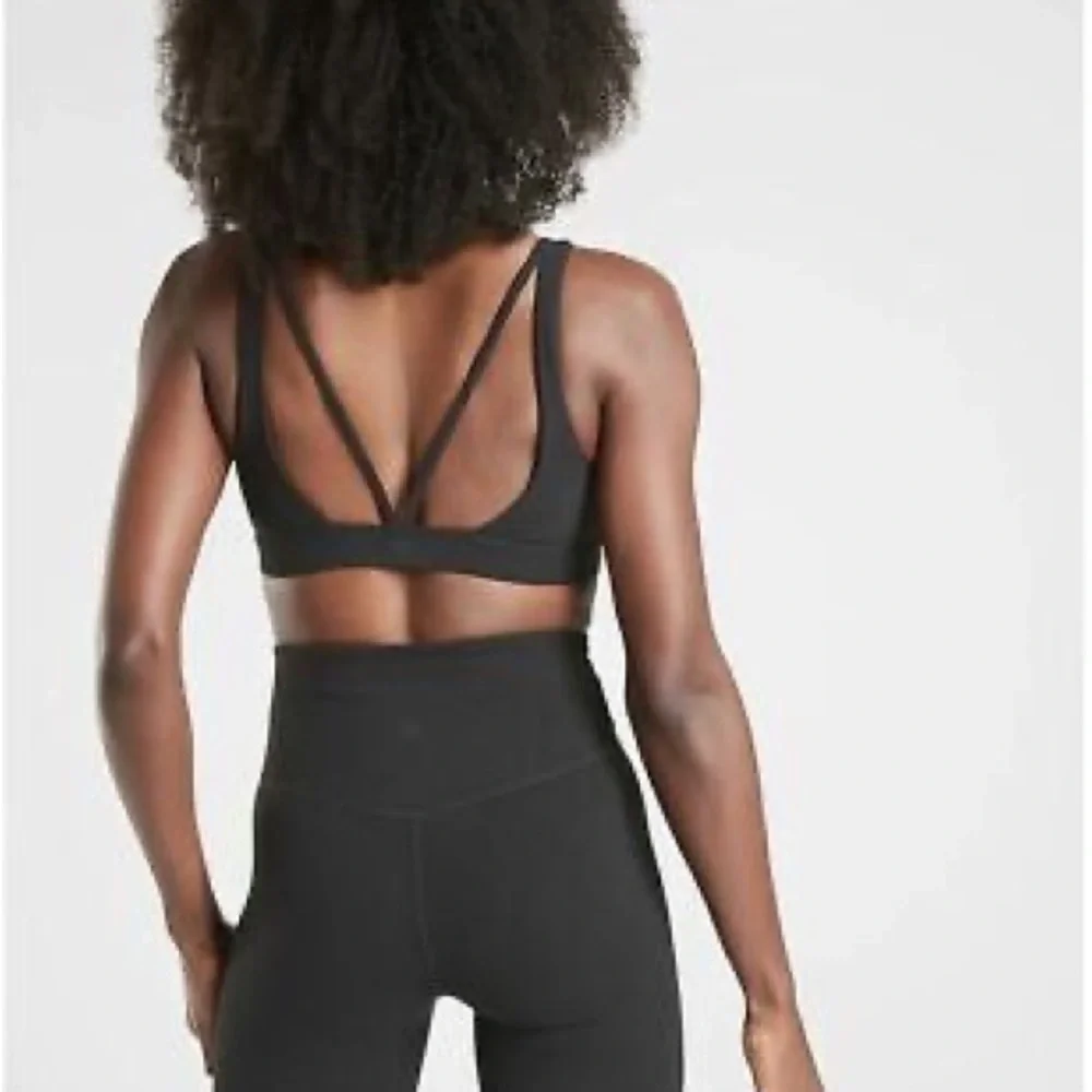 3 Athleta Neutral Sports Bras XS Athletic Bundle Black Bra Top Set